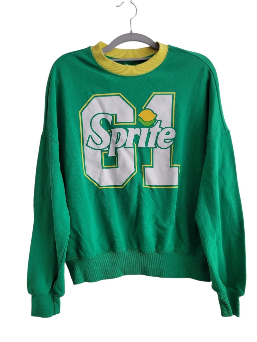 Sprite XS Lemon Soda Shirt Ringer Crewneck Pullover Sweatshirt Graphic 61 Preppy